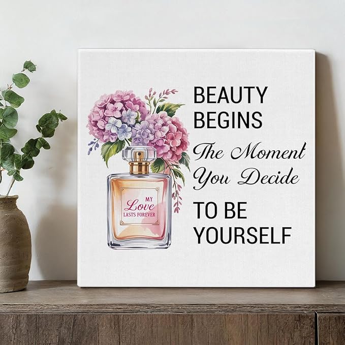 Inspirational Pink Flower Wall Art Decor