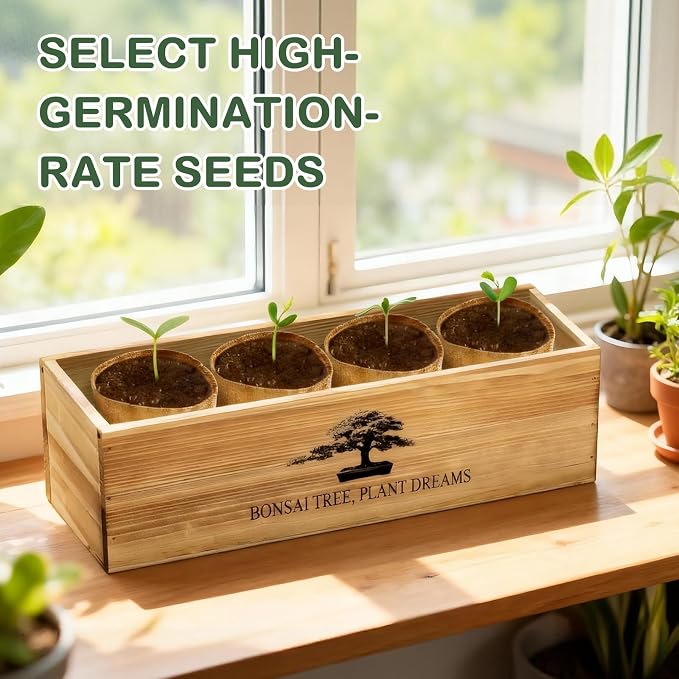 LUOJIBIE Bonsai Tree Kit, Complete Bonzai Tree Starter Kits, for Mom, Unique Christmas Birthday Gardening Gifts for Women Mom Men Grandkids, Crafts Hobby Kits