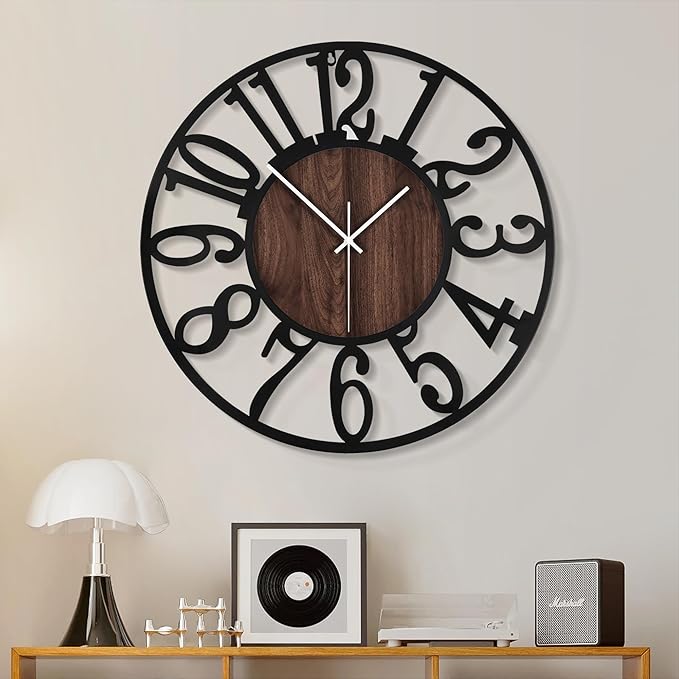 1st owned Large Wall Clock for Living Room Decor- 20" Decorative Antique Silent