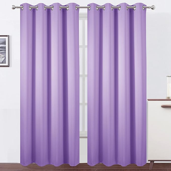 LEMOMO Blackout Curtains 66 x 84 inch/Lavender Curtains Set of 2 Panels/Thermal