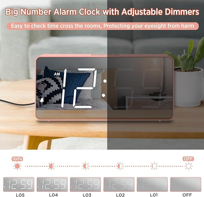 Peakeep Digital Clock, Alarm Clock Battery Backup Powered