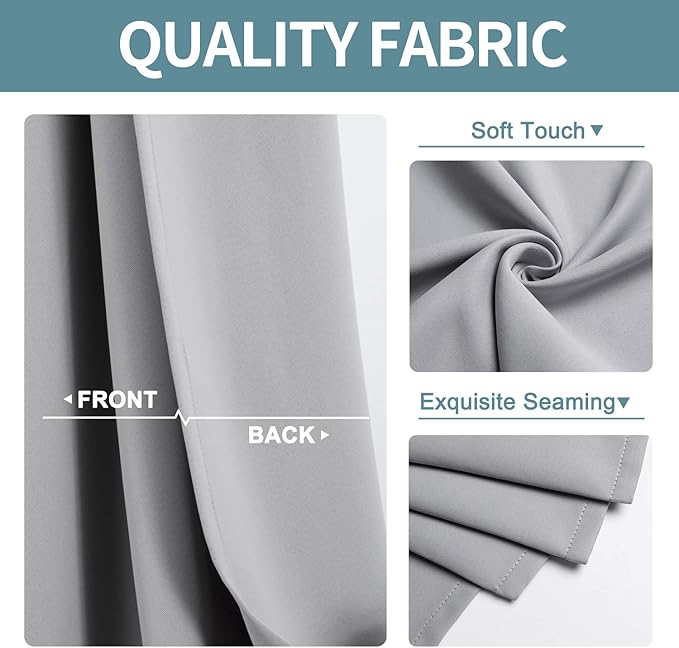 ChrisDowa Blackout Curtains 102 Inches Long 2 Panels Set