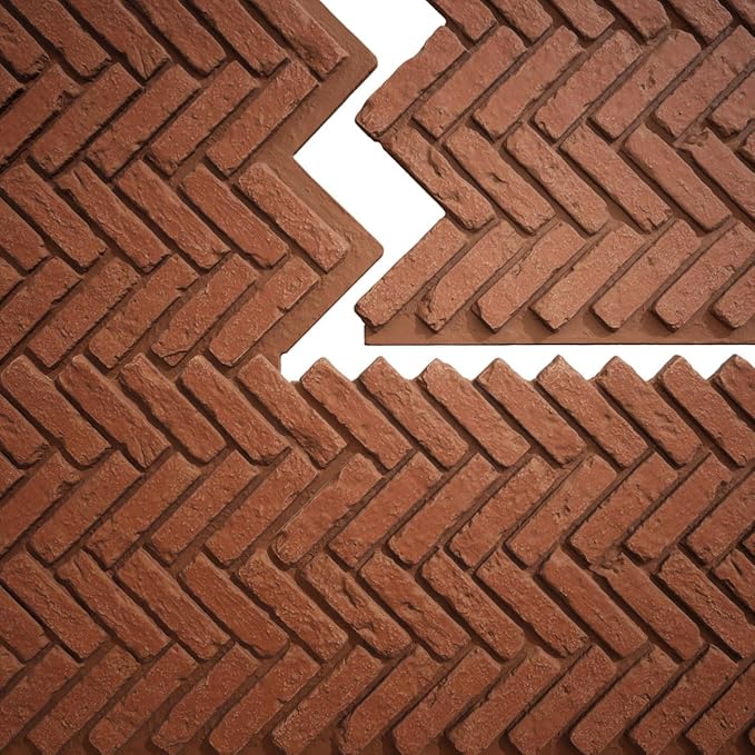EverStone Herringbone Faux Brick Panel, 46 1/2"W x 25 1/4"H x 1"D