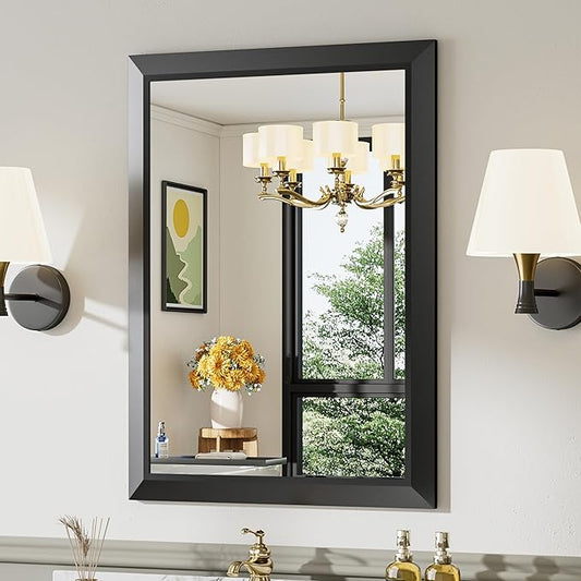 Briivue 24x32 Inch Black Bathroom Mirror