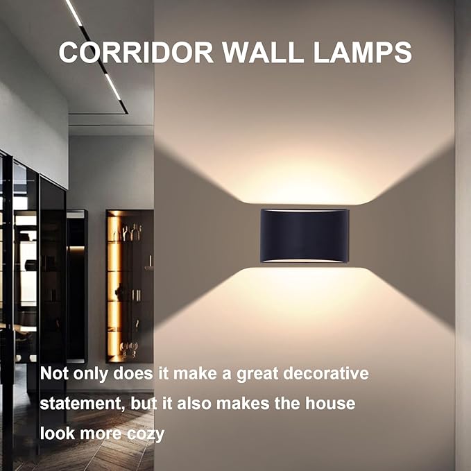 KICAAO Modern LED Wall Sconce, Warm White 3000K, Hardwired Indoor Wall Lights