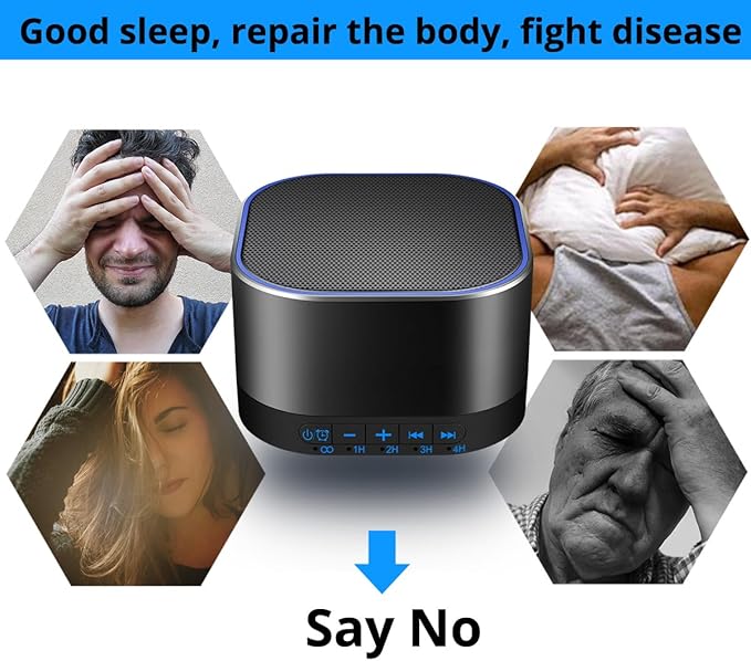 Magicteam White Noise Machine with 20 Non Looping Natural Soothing Sounds Memory Function 32 Levels of Volume Powered by AC or USB and Sleep Sound Timer Therapy for Baby Kids Adults Black
