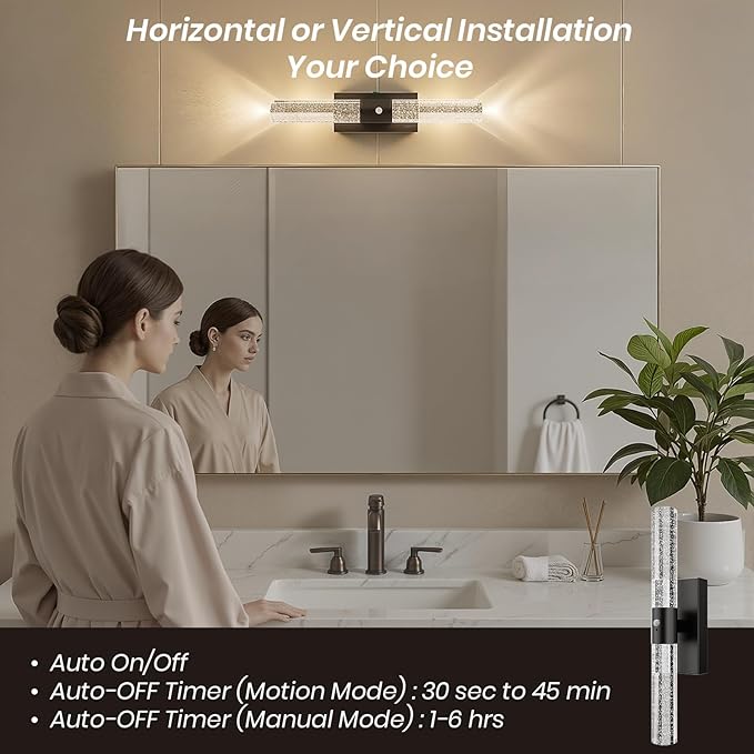 IRONPAX Wall Sconces Battery Operated Set of 2, Wireless Rechargeable Wall