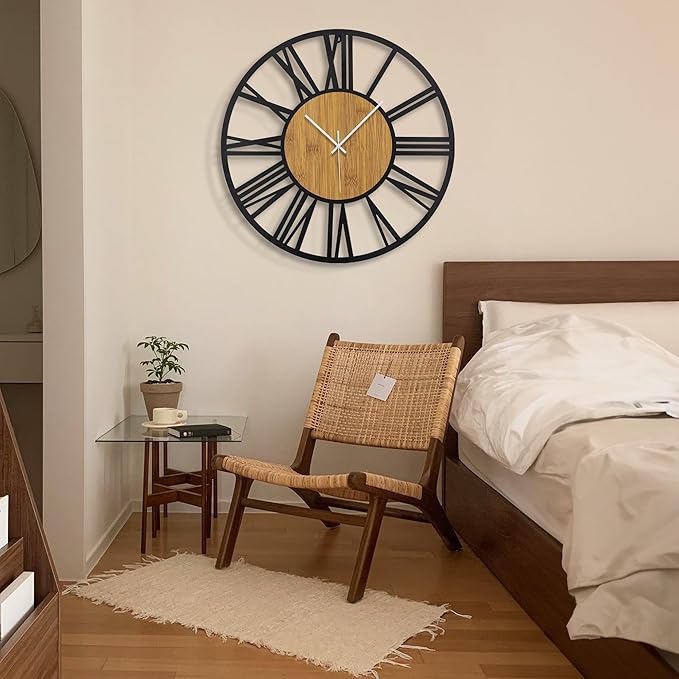 1st owned Wall Clocks for Living Room Decor, Round Silent Little Ticking