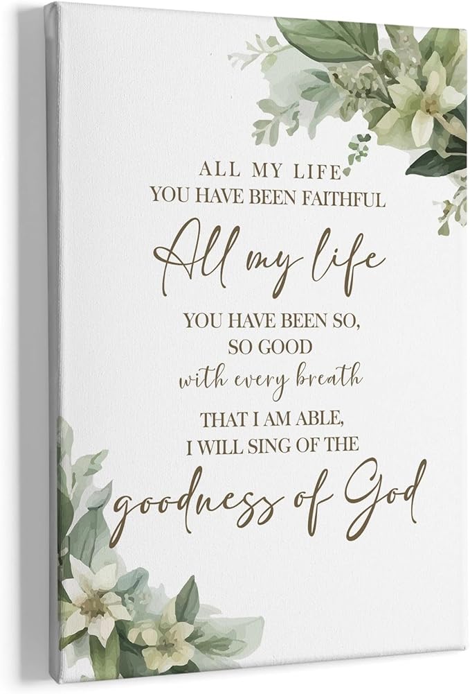 HIWX Christian Wall Decor, All My Life You Have Been Faithful Bible Verse
