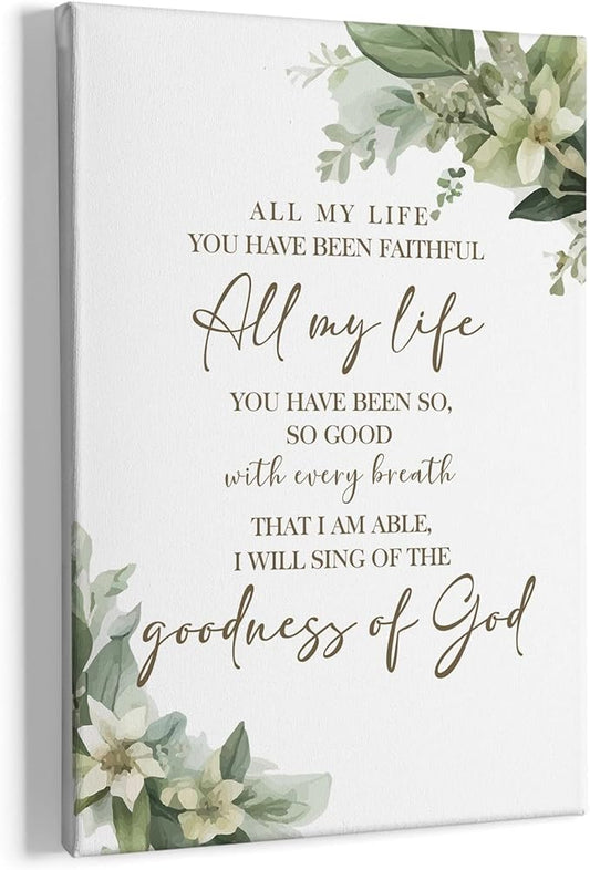 HIWX Christian Wall Decor, All My Life You Have Been Faithful Bible Verse