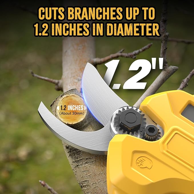 2 IN 1 Electric Pruning Shears Cordless with Pole for Dewalt 20V MAX Battery, 1.2" Cutting Diameter, 14Ft Reach, Brushless Motor Branch Cutter - for Gardening & Tree Trimming (No Battery)