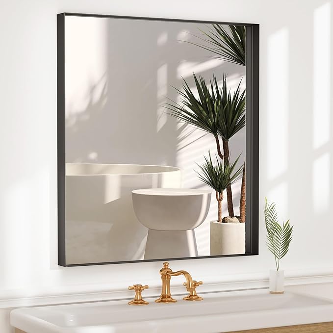 36”x 28” Black Bathroom Mirrors