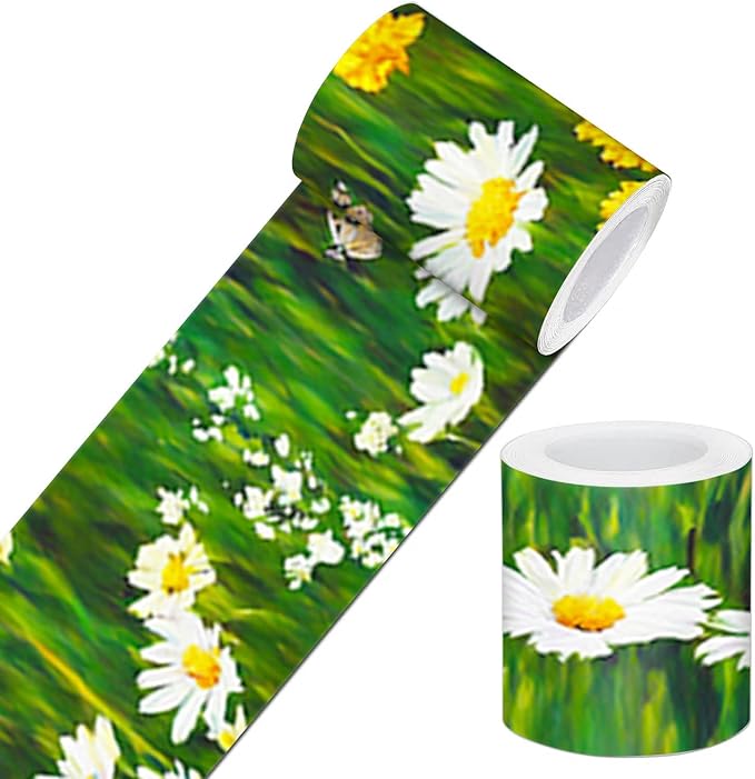 IVN Wallpaper Border Peel and Stick Decorative Wall Trim Self Adhesive Daisy