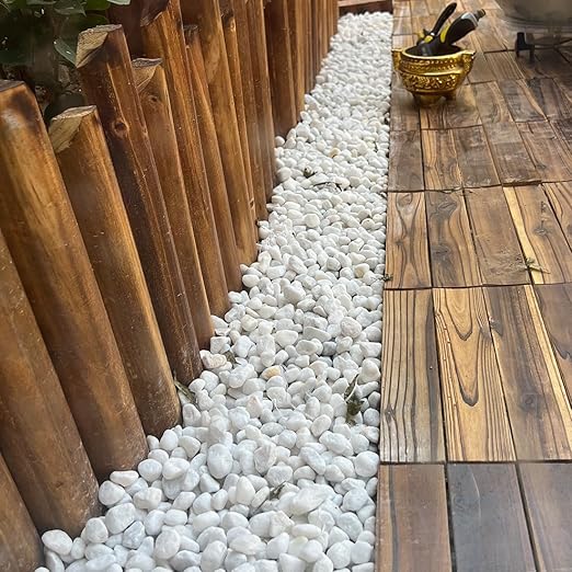 YISZM 20lb White River Rocks for Landscaping, 1-2 Inch Natural Pebbles for Indoor Plants, Snow White Decorative Stones, Ideal for Fish Tank, Vases, Crafting, Home Decor and Garden Rocks