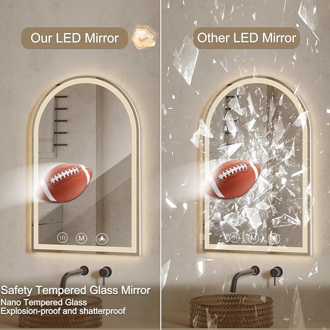 Arched LED Bathroom Mirrors