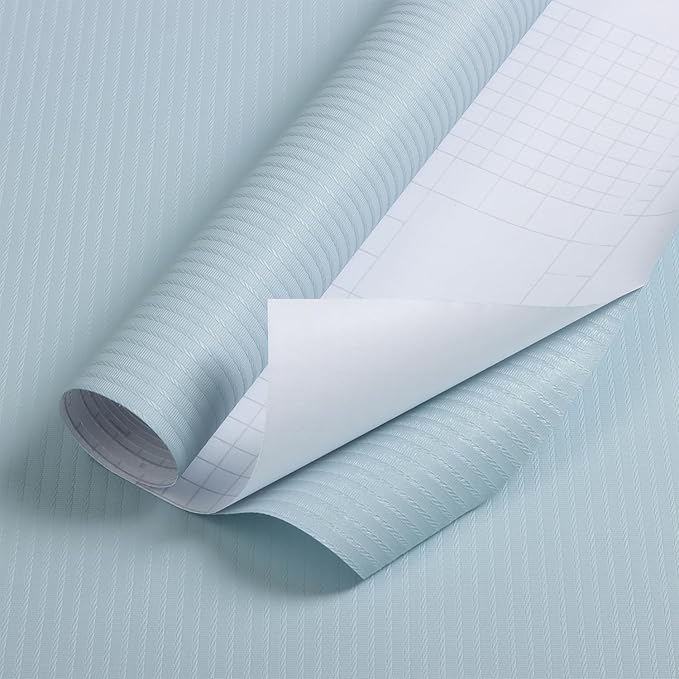 Orainege Peel and Stick Wallpaper Light Blue Wallpaper 15.7"x118.1" Textured