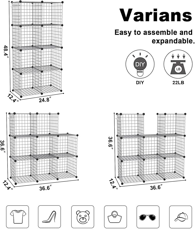 C&AHOME Wire Cube Storage, 8