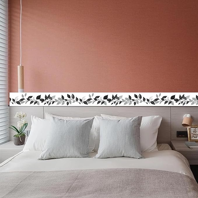 HOMETITUTE Wallpaper Border Peel and Stick Feather Texture Decorative Wall Trim