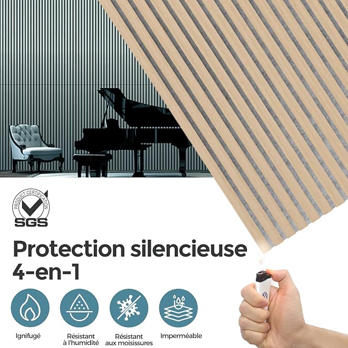 AKUMAX 2 Pack Acoustic Panels, Wood Slat