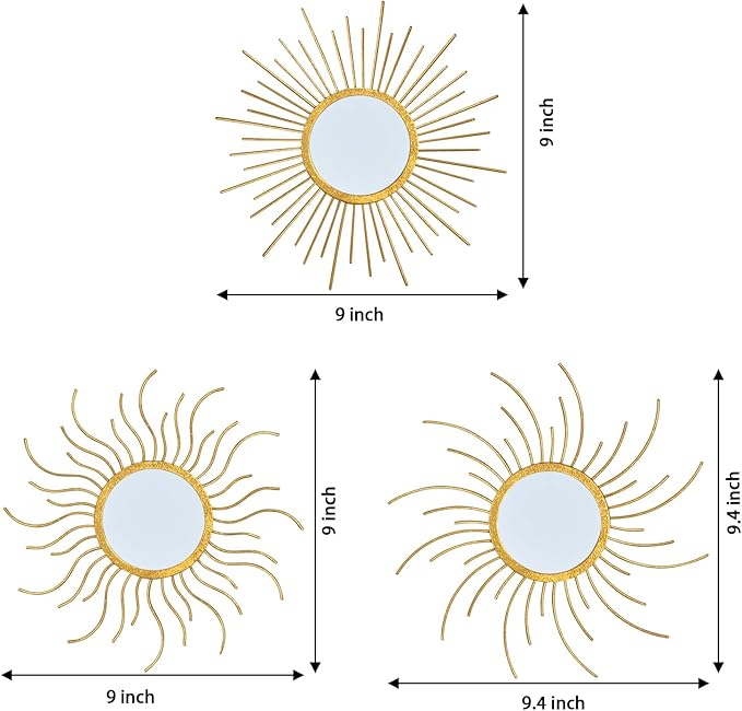 Mirror Decor Sunburst Mirrors Metal Sun Mirror Wall Decor Wall Mirror Home