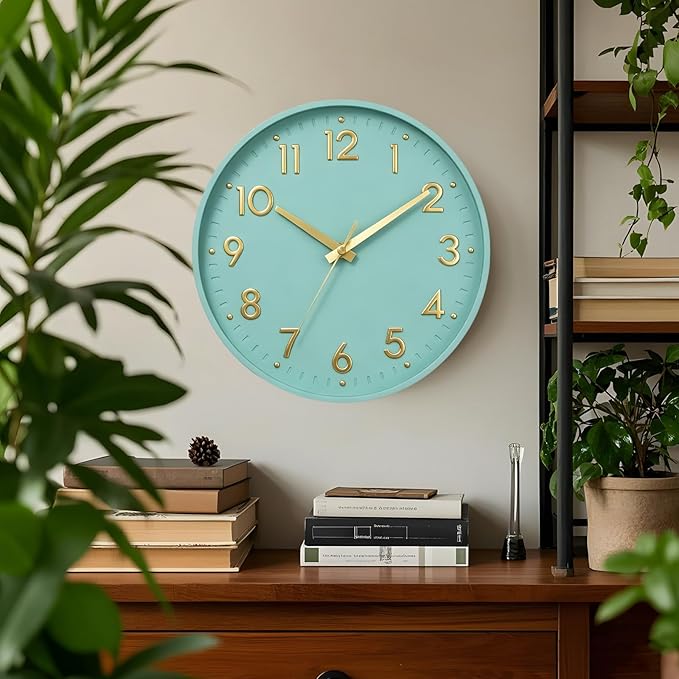 Mosewa Wall Clock 8 Inch, Wall Clocks Battery Operated Silent Non-Ticking