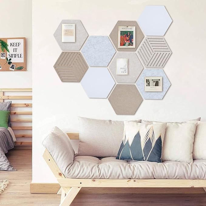 Acoustic Felt Bulletin Board Tiles Self-Adhesive Sound Absorbing Wall Panels