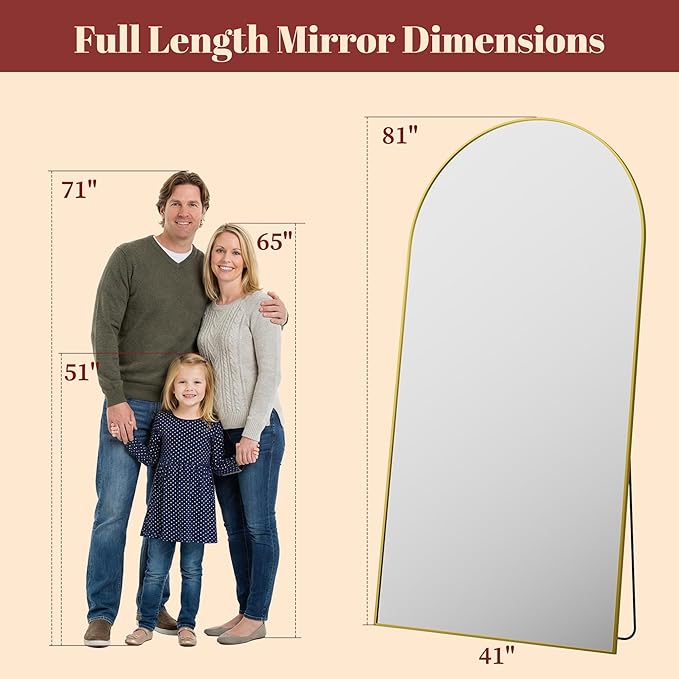 Suidia 81"x41" Arched Full Length Mirror