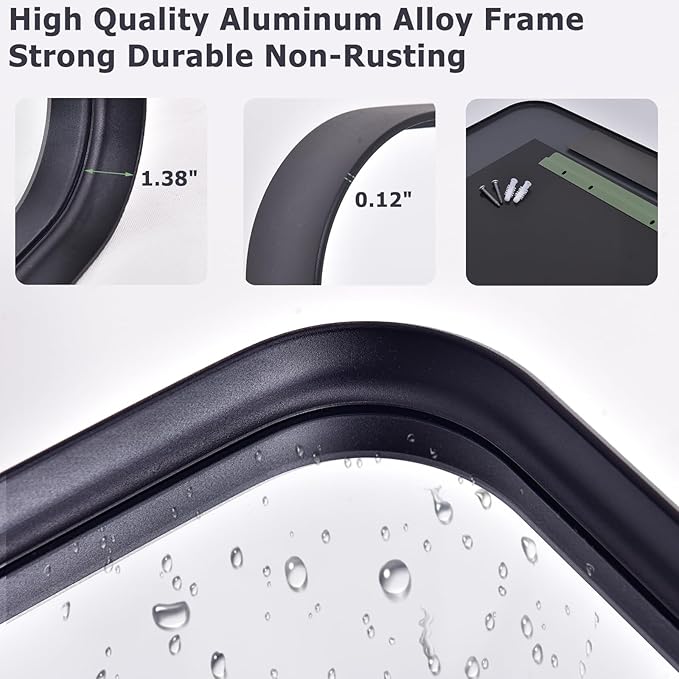 Easly 48"x30" Black Bathroom Mirror
