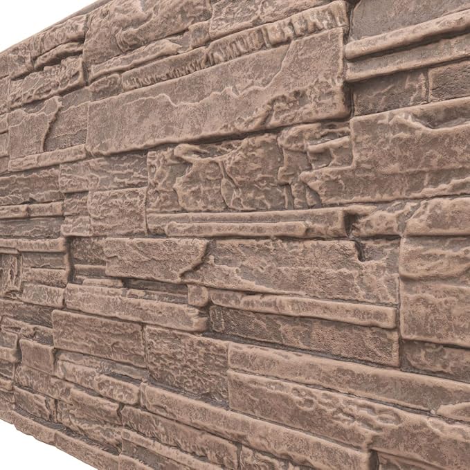 EverStone Cascade Faux Stone Panel, 48 5/8"W x 24 3/4"H x 1 1/4"D, North Hill