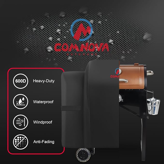 Comnova Grill Cover for Pit Boss 700FB - 600D Wood Pellet Smoker Cover for Pitboss Waterproof & Heavy Duty, Premium Pellet BBQ Cover for Pit Boss 400FB, 700FB, Lexington 500, Pro 600 and Z Grill 550B