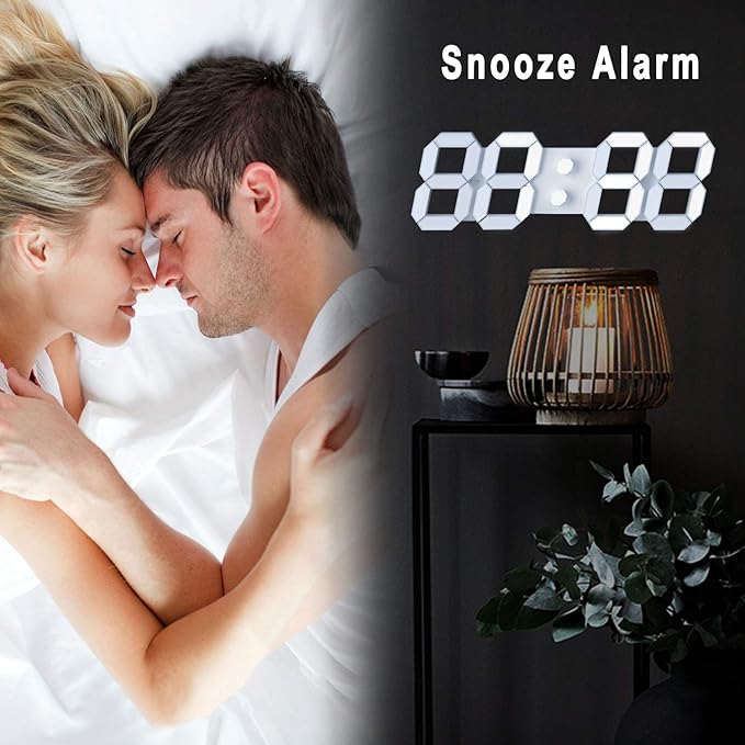 3D LED Digital Wall Clock/Desk Alarm Clock