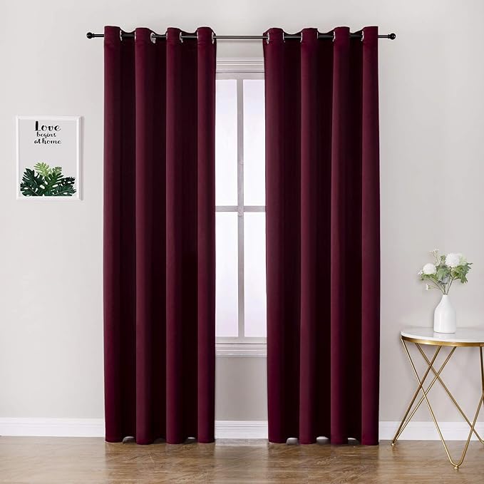 ChrisDowa Blackout Curtains 102 Inches Long 2 Panels Set