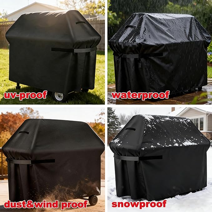 Grill Cover, 48-Inch BBQ Grill Cover Heavy Duty Waterproof UV Resistant Tear Resistant for Outdoor Grill, Compatible for Nexgrill Brinkmann Weber Dyna-glo