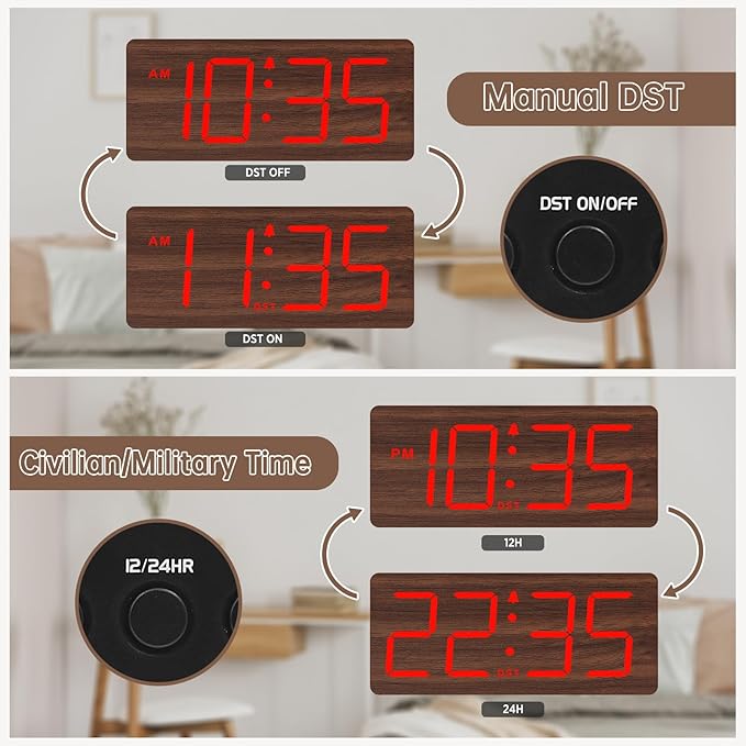 DreamSky Wooden Digital Alarm Clock