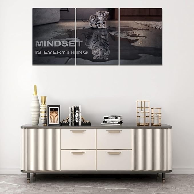 Mindset is Everything Motivational Wall Art, KAWAHONE Inspirational