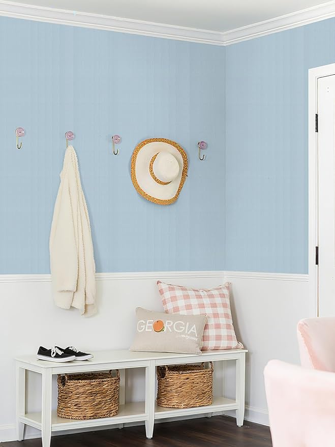 Orainege Peel and Stick Wallpaper Light Blue Wallpaper 15.7"x118.1" Textured