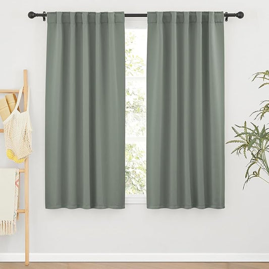 RYB HOME Room Darkening Curtains 2 Panels Set, Energy Efficient Privacy Drapes