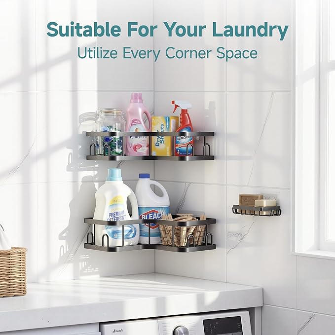 Veken Corner Adhesive Shower Caddy 3-Pack