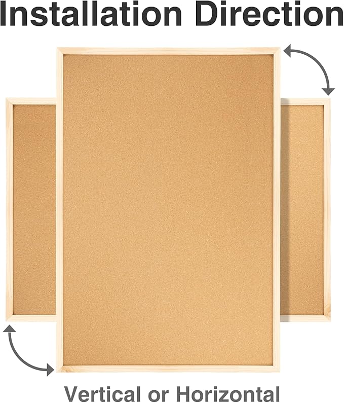 OWLKELA 24'' x 36'' Cork Board Bulletin Board, Wooden Framed Corkboard