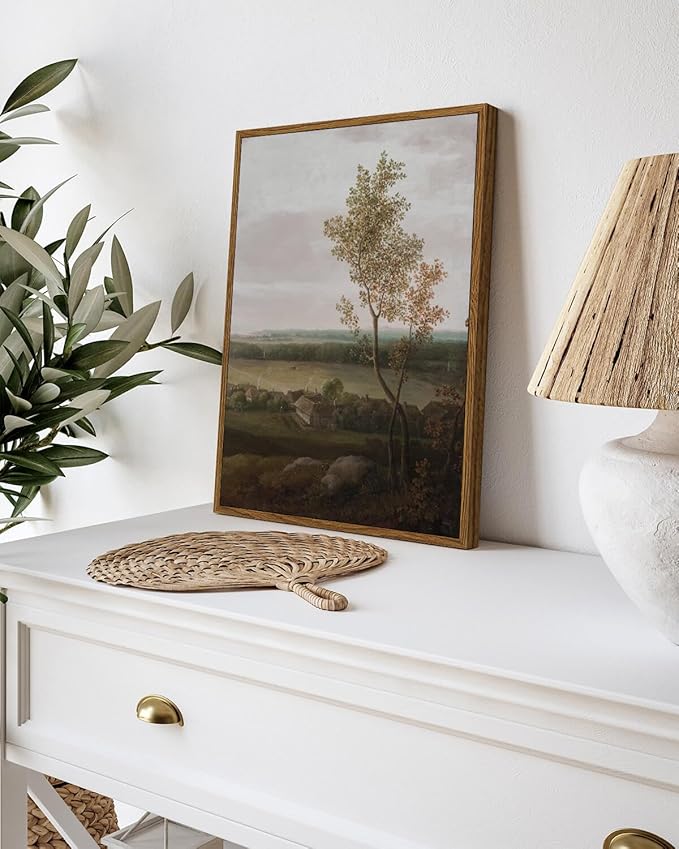 InSimSea Framed Canvas Prints Art Vintage Decor, Rural Farmhouse Scenery Home Wall Decor Countryside Landscape Paintings, Wall Art for Living Room, Dining Room, 12"x16"