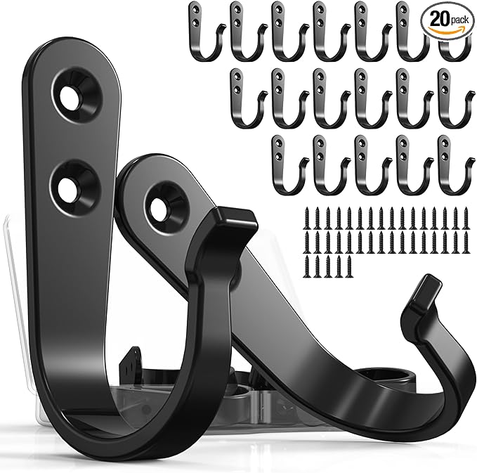BREYDROK 20PCS Heavy Duty Metal Coat Hooks