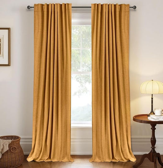 100% Blackout Shield Linen Blackout Curtains