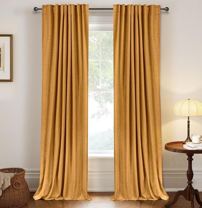 100% Blackout Shield Linen Blackout Curtains