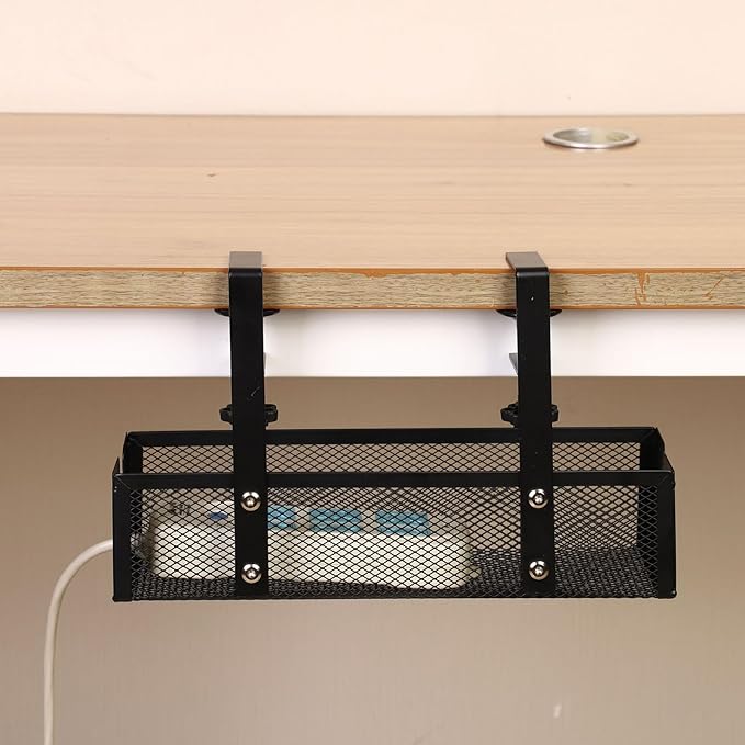 Under Desk Cable Management Tray | Carbon Steel Wire Organizer,Cord Management Under Desk | for Family Friends Students Adults Men Women Home Indoor Office Study Kitchen