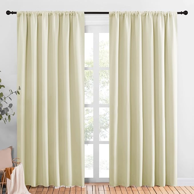 NICETOWN Living Room Curtains, Home Decorations Thermal Insulated Solid Rod