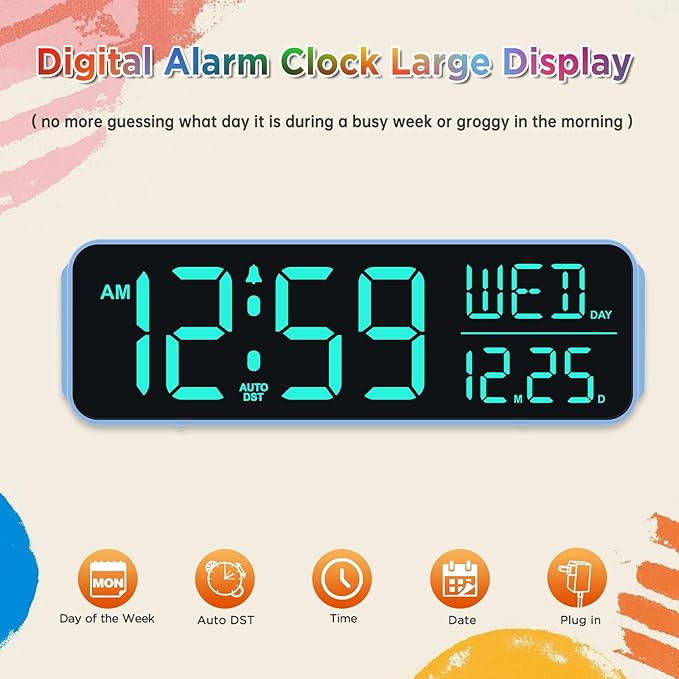 Peakeep Loud Digital Alarm Clock Large Display