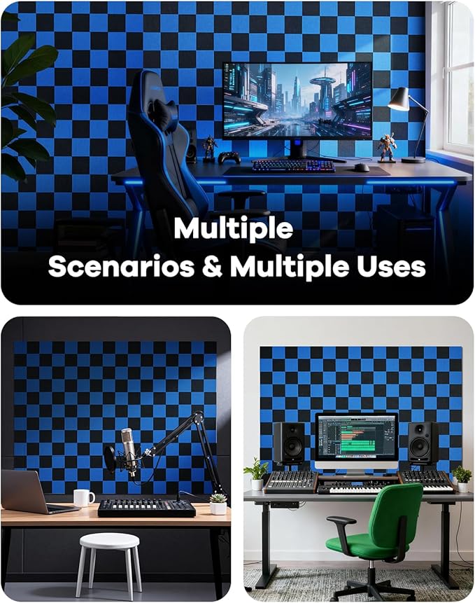 Soundproof Wall Panels Self-adhesive, Acoustic Panels 12 Pack Wall Panels