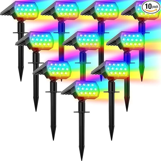 WELALO Solar Color Changing Spot Lights Outdoor, Waterproof Solar Halloween