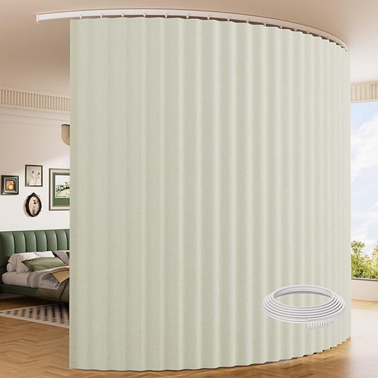 Room Divider Ceiling Curtains W/Flexible Track Sets, inch Extra Long Blackout
