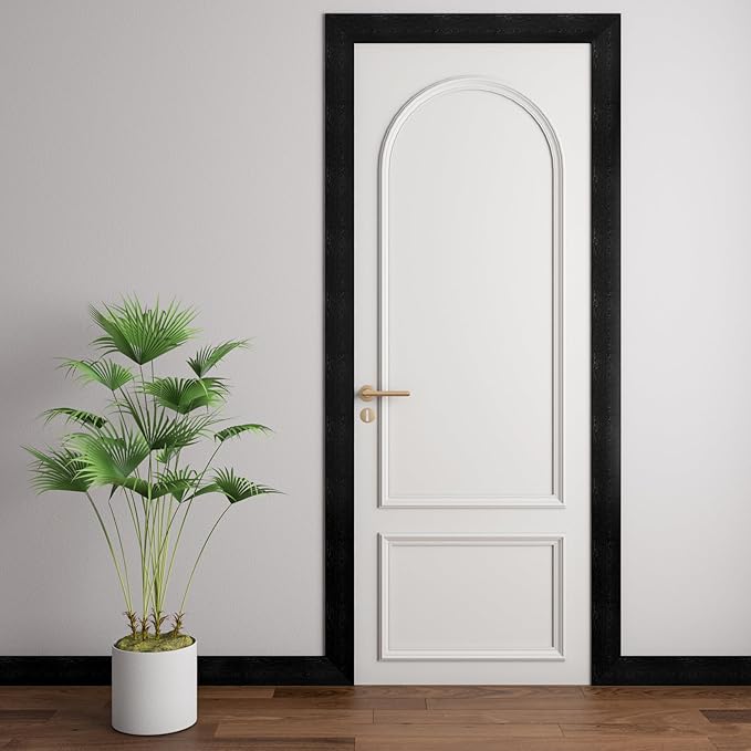LaCheery Black Wood Mirror Frame Border Peel and Stick Mirror Border Tape Black